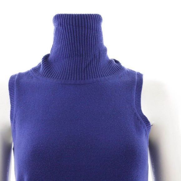MICHAEL MICHAEL KORS Blue Sleeveless Cotton Sweater Size S - Picture 4 of 6
